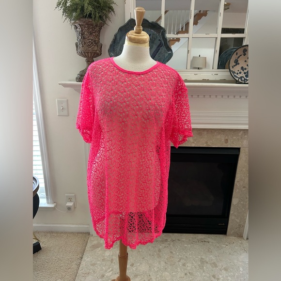 Ingear Other - Ingear Resort Pink Lace Swim Cover-Up